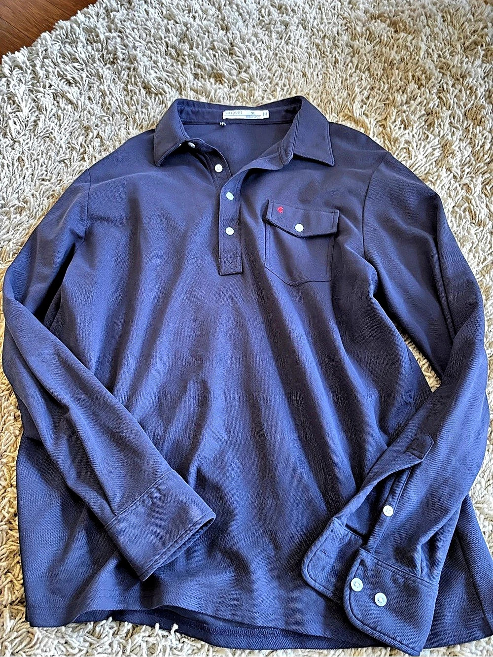 Criquet Long Sleeve Players Shirt Men's Polo Blue XL washed never worn